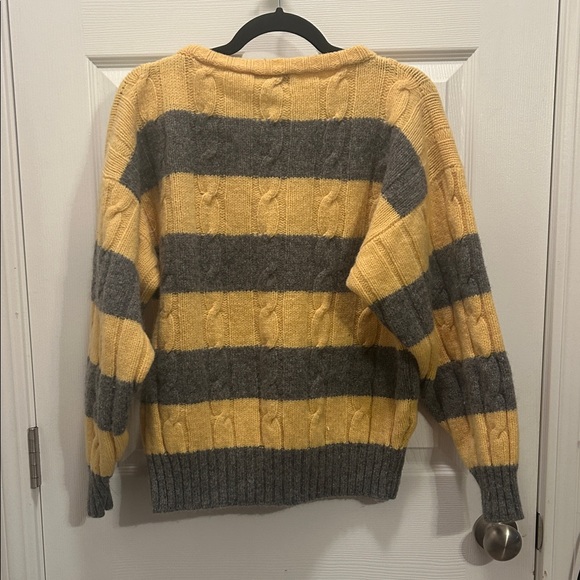 Vintage Joseph Abboud Yellow and Gray Striped Sweater - Picture 3 of 3